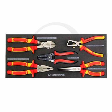 [EZM.5204484] Tang Kombinasi Tukang Listrik SET - 5 Pcs Tool Tray Insulated Maintenance SET MAXPOWER