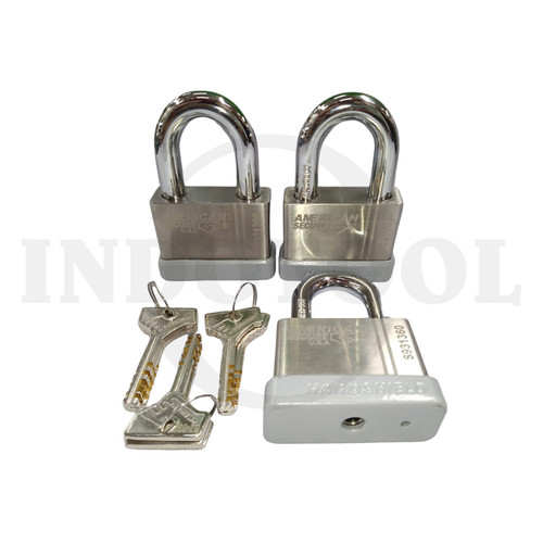 [EZM.5204678] 3 PCS ANTI-CUT PADLOCK, KEY ALIKE 60mm AMERICAN TOOL