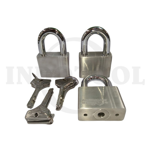 [EZM.5204681] 3 PCS ANTI-CUT PADLOCK, KEY ALIKE 50mm AMERICAN TOOL