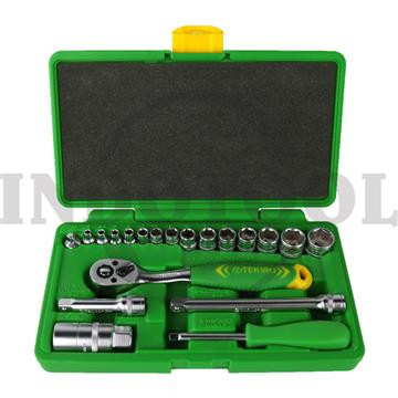 [EZM.5205222] KUNCI SOK SET TEKIRO 21 PCS / SOCKET WRENCH 1/4" - 3/8" TEKIRO