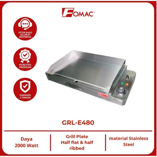 [EZO.5200004] FOMAC Wajan elektrik Gas Griddle GRL-E480