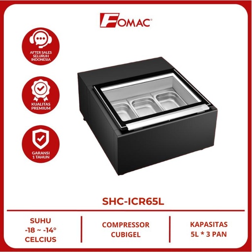 [EZO.5200008] FOMAC mesin es krim counter top ice cream showcase SHC-ICR65L