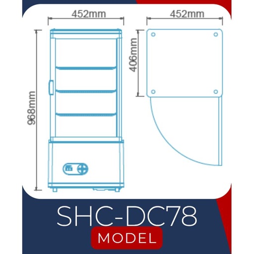 [EZO.5200013] Fomac Showcase / lemari pendingin kaca 4 sisi rak display cooler SHC-DC78