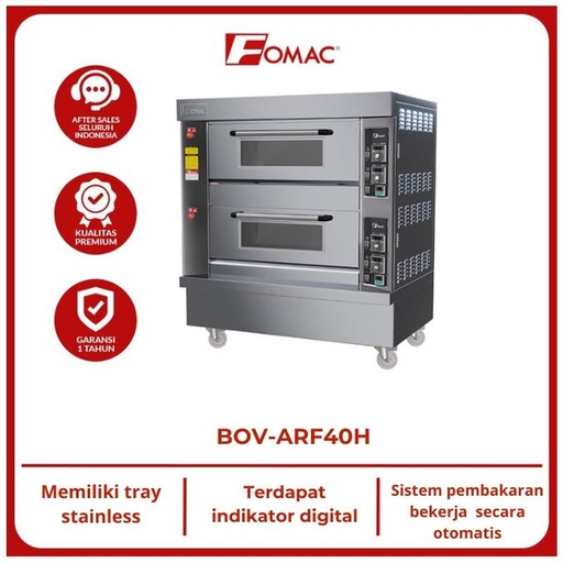 [EZO.5200031] Mesin Pemanggang Roti 2 Deck 4 Tray Gas Oven Roti BOV-ARF40H FOMAC