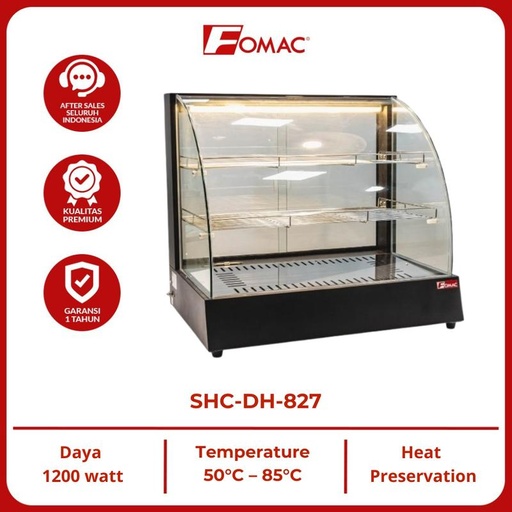 [EZO.5200044] FOMAC Hot Showcase SHC-DH-827 (Black) Penghangat makanan