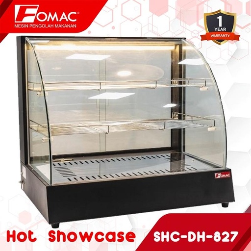 [EZO.5200045] FOMAC Hot Showcase SHC-DH-827 Mesin Lemari Kaca Penghangat Makanan Fried Chicken Gorengan (Red)