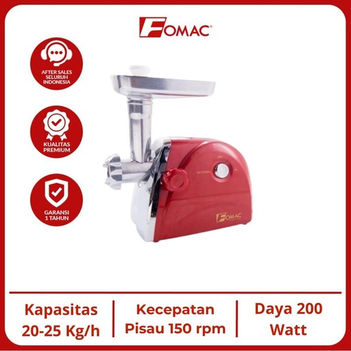 [EZO.5200050] FOMAC Mesin giling daging Meat Grinder MGD-G31 (Red)