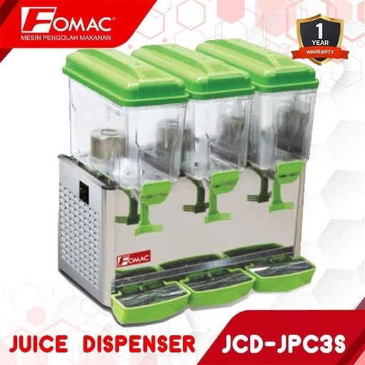 [EZO.5200085] Mesin jus dispenser 3 Tabung Pendingin Minuman JCD-JPC3S FOMAC 0088