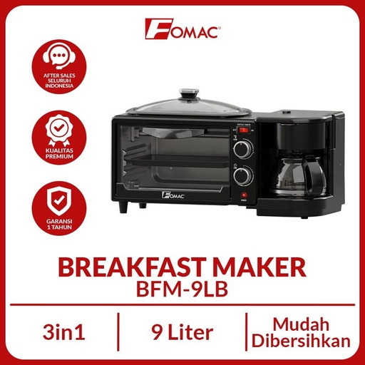 [EZO.5200097] FOMAC Breakfast maker 3 in 1 BFM-9LB Mesin Pemanggang Coffee Maker 0088