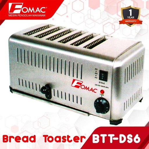 [EZO.5200098] Mesin Pemanggan Roti Bread Toaster 6 Slice BTT-DS6 FOMAC 0088