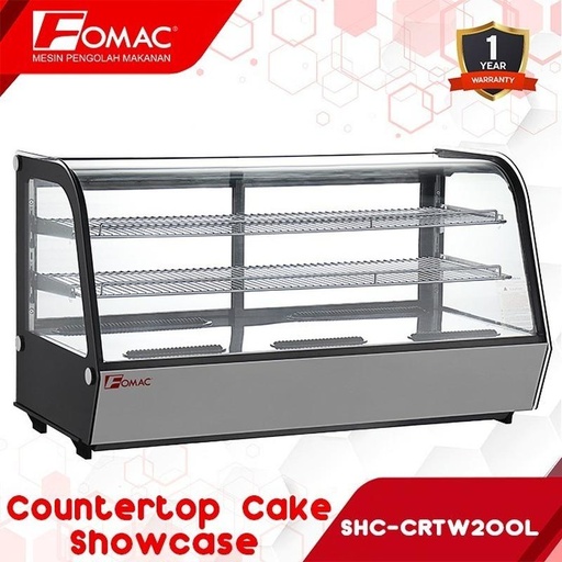 [EZO.5200193] FOMAC Countertop Cake Showcase SHC-CRTW200L Lemari Kaca Pendingin Kue 0088