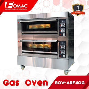 [EZO.5200224] FOMAC Gas Oven  4 Tray 2 Deck BOV-ARF40G Mesin Pemangang Makanan Dengan Timer 0088