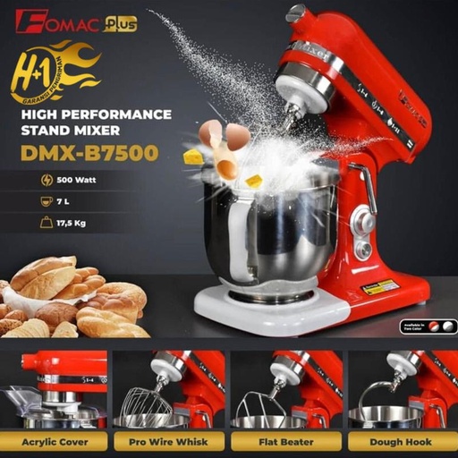 [EZO.5200365] Dough Mixer Mesin Pengaduk Adonan / Mixer DMX-B7500 Red FOMAC