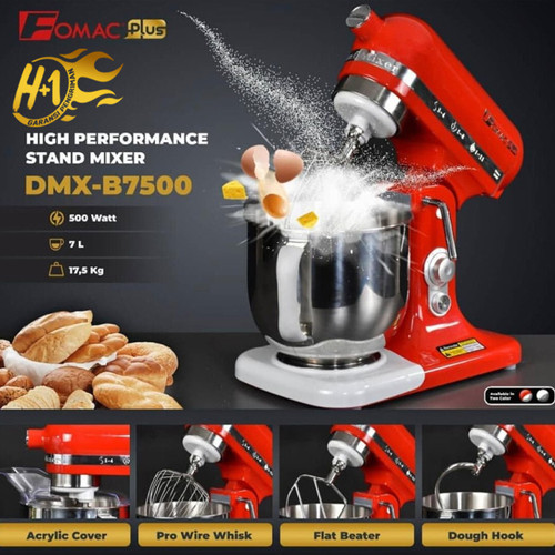 [EZO.5200365] Dough Mixer Mesin Pengaduk Adonan / Mixer DMX-B7500 Red FOMAC