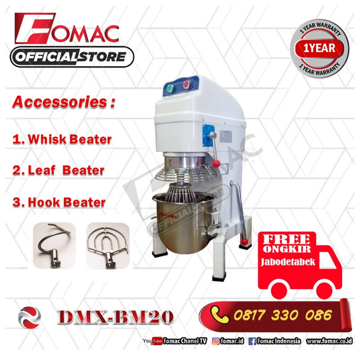 [EZO.5200380] Mesin Pengaduk Adonan Dough Mixer V-Belt DMX-BM20 FOMAC