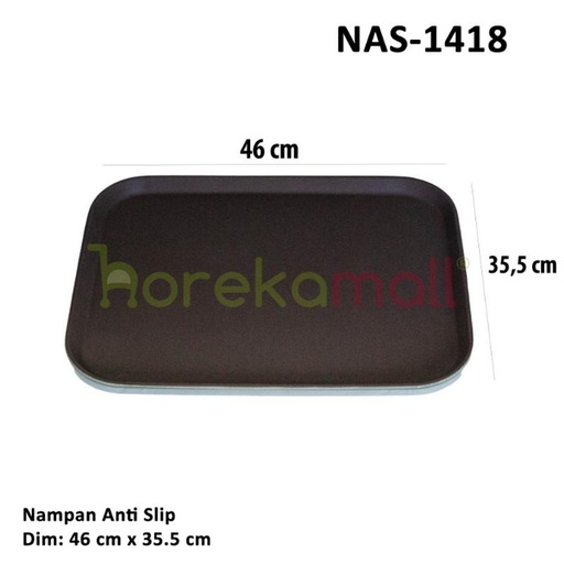 [EZO.5100046] Nampan / Baki / Tray/ Penyaji Kotak Anti Slip Rubber NAS-1418 MUTU