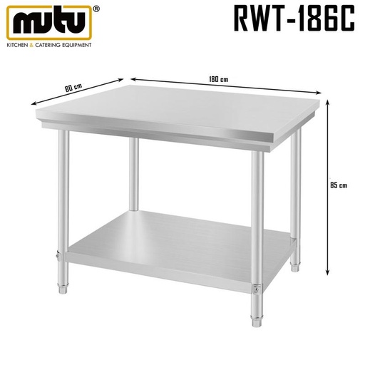[EZO.5100052] working table stainless / meja dapur / meja stainless RWT-186C