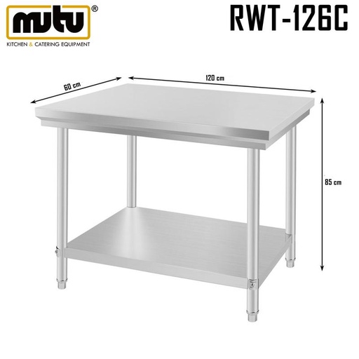 [EZO.5100053] working table stainless 120 cm / meja dapur RWT-126C