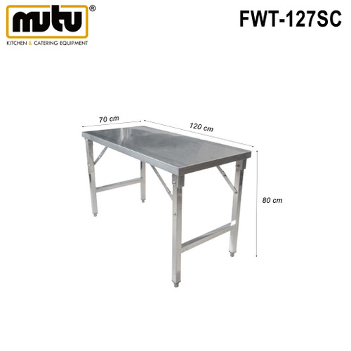 [EZO.5100072] meja stainless lipat/meja kerja/meja makan FWT-127SC
