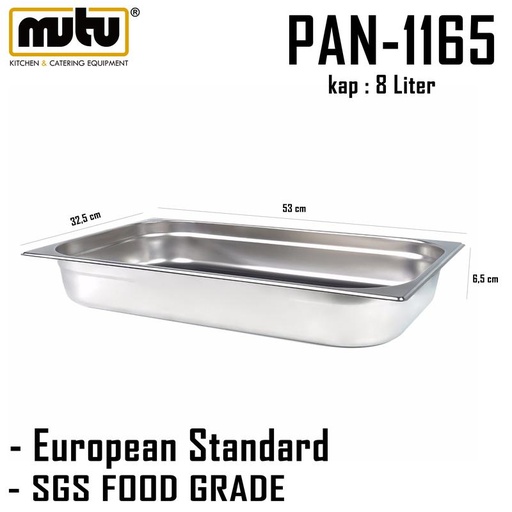 [EZO.5100147] Food Pan-1165 Mutu,gastronom Pan stainless