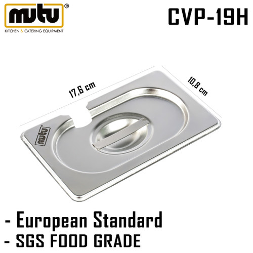 [EZO.5100149] tutup food pan 1/9 stainless steel Mutu CVP-19H