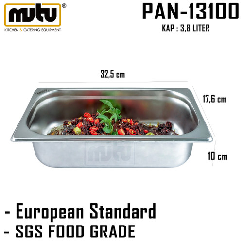 [EZO.5100162] food pan penyaji makanan stainless steel Mutu PAN-13100
