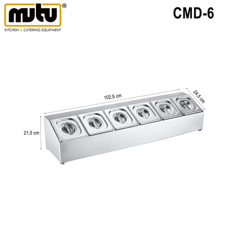 [EZO.5100165] topping ice cream/tempat bumbu full stainless Mutu CMD-6