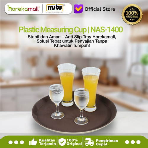 [EZO.5100178] Nampan Pelayan Bulat Cokelat 14 Inch Anti Selip NAS-1400
