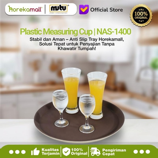 [EZO.5100178] Nampan Pelayan Bulat Cokelat 14 Inch Anti Selip NAS-1400