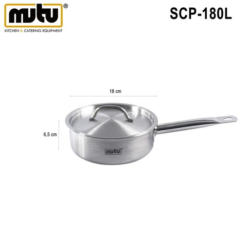 [EZO.5100192] Panci masak 1,5 liter stainless steel Mutu SCP-180L