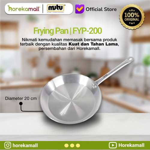 [EZO.5100197] Frying Pan Stainless Steel MUTU 32 28 24 20 cm - Wajan Penggorengan FYP-320 280 240 200