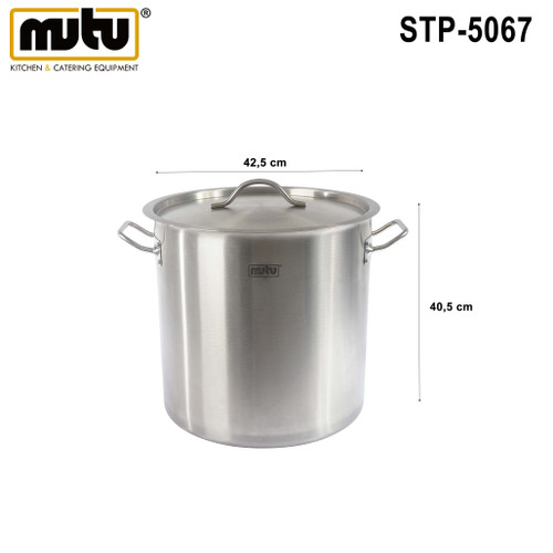 [EZO.5100211] MUTU BIG STOCKPOT HIGH 40CM STAINLESS MUTU STP-5067 PANCI TINGGI MASAK DANDANG STAINLESS 50 LITER