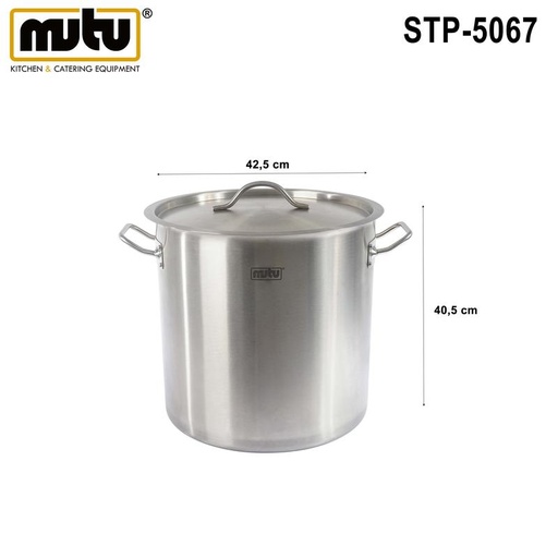 [EZO.5100211] MUTU BIG STOCKPOT HIGH 40CM STAINLESS MUTU STP-5067 PANCI TINGGI MASAK DANDANG STAINLESS 50 LITER