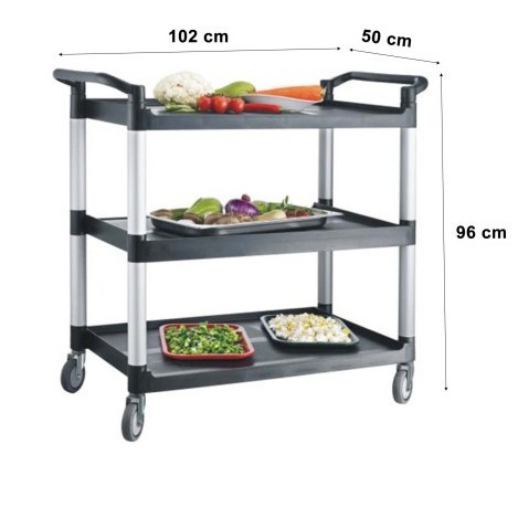 [EZO.5100222] Trolley Pengumpul Peralatan Makan Plastik Mutu PDT-3L