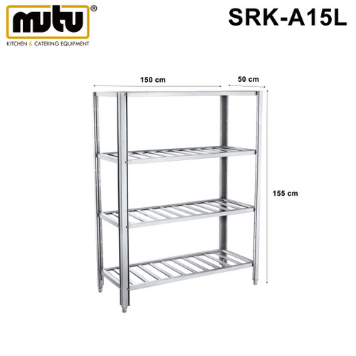 [EZO.5100225] rak barang|rak susun stainless steel mutu 1.5 Meter SRK-A15L