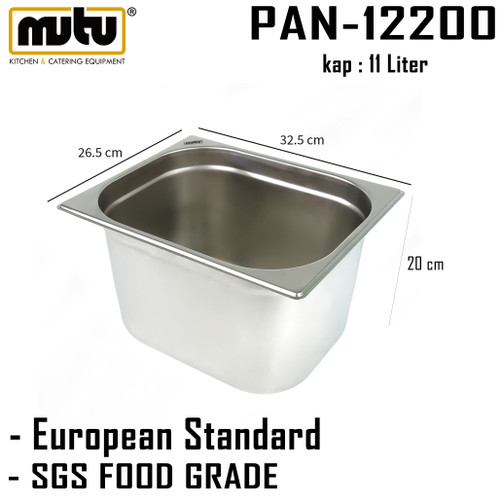 [EZO.5100233] food pan 1/2 ketinggian 20 cm Mutu PAN-12200