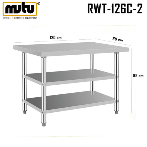 [EZO.5100264] working table 1,2 meter / meja dapur stainless RWT-126C-2