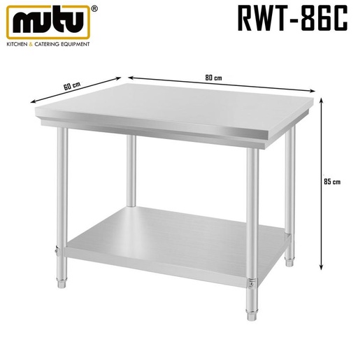 [EZO.5100267] working table stainless / meja 80 cm RWT-86C