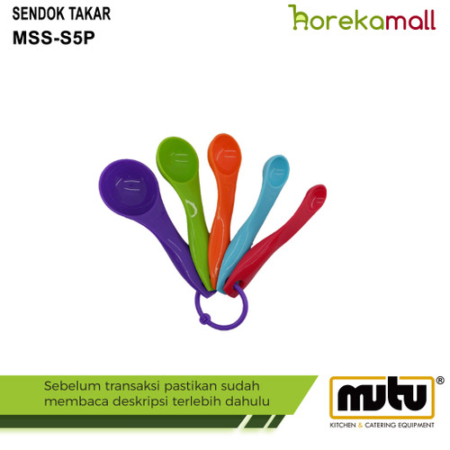[EZO.5100281] Sendok Takar Plastik Warna 5 Pcs Measuring Gram MSS-S5P