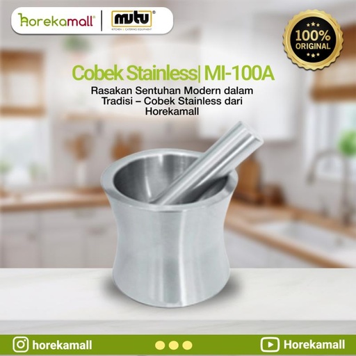 [EZO.5100288] cobek stainless | tumbukan mini stainless MI-100A