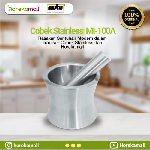 [EZO.5100288] cobek stainless | tumbukan mini stainless MI-100A