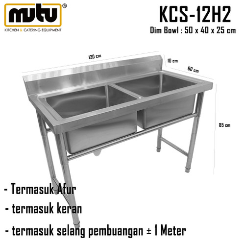 [EZO.5100294] Double sink | Tempat Cuci Piring Dapur 2 Lubang KCS-12H2