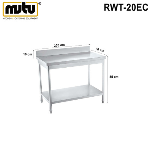 [EZO.5100297] meja kichent/meja dapur stainless 2 meter RWT-20EC