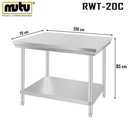 [EZO.5100298] Working table/ Meja Kerja Dapur 2 Meter Stainless Steel RWT-20C