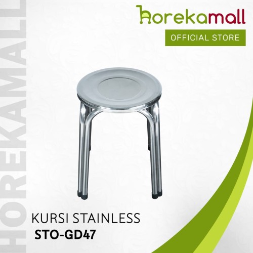 [EZO.5100300] Bangku Kafe Bundar Stainless Steel STO-GD47