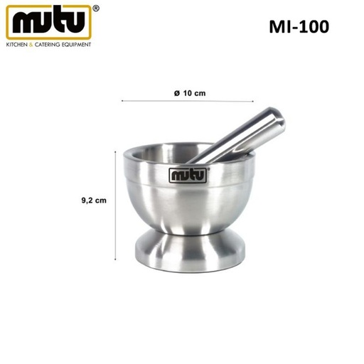 [EZO.5100322] cobek tumbukan stainless /mortar pestle  MUTU MI-100