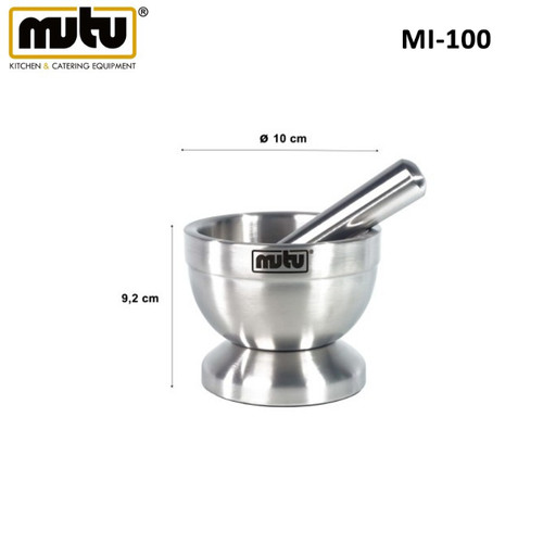 [EZO.5100322] cobek tumbukan stainless /mortar pestle  MUTU MI-100