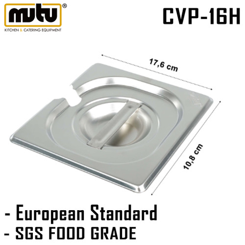 [EZO.5100323] Cover Food Pan 1/6 | Penutup GN Pan 1/6 Dengan Coak Mutu CVP-16H