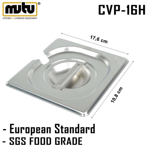 [EZO.5100323] Cover Food Pan 1/6 | Penutup GN Pan 1/6 Dengan Coak Mutu CVP-16H