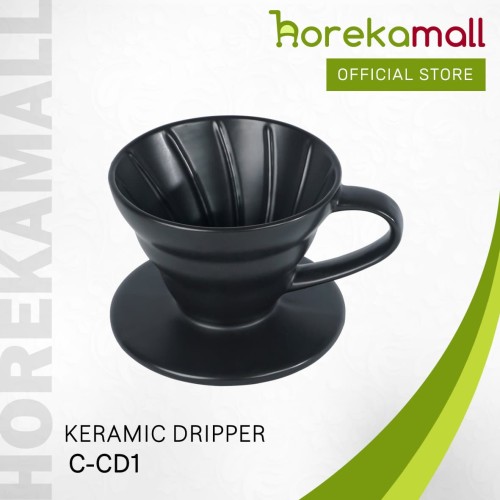 [EZO.5100327] ceramic dripper coffe 1-2 person-Black